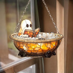 Cute Ghost Reading in Bathtub Acrylic Suncatcher - Faux Stained Glass Indoor Window Hanging Ornament, Outdoor Sun Catcher Panel, Home Decor Gift for Ghost Lovers by Unknown