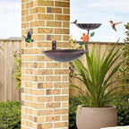 Tree Mounted Bird Bath, Wall Mount Bird Baths for Outdoors, Metal Birdbath and Feeder Combo, Antique Birdbaths Installed on Wooden Fences Trees Deck Outdoor Walls - Image 6
