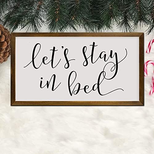 Lets Stay in Bed Sign for Above Bed Stay in Bed Wood Sign Bedroom Wall Decor Farmhouse Bedroom Bedroom Wall Art Framed Sign - Image 5