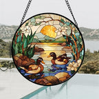 Stained Glass Window Hanging Duck Pond Suncatcher Gifts for Women 12" - Image 4