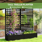 Outsunny Galvanized Raised Garden Bedw/Trellis 35" x 16" x 70" Black - Image 4