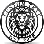 Personalized Lion Metal Sign，Customized Lion Decorative Wall Art ，Home Decor Wall，Animal Metal Wall Art, Wild Animal Decor Gift for Lion Lovers by HZDSMSIGN