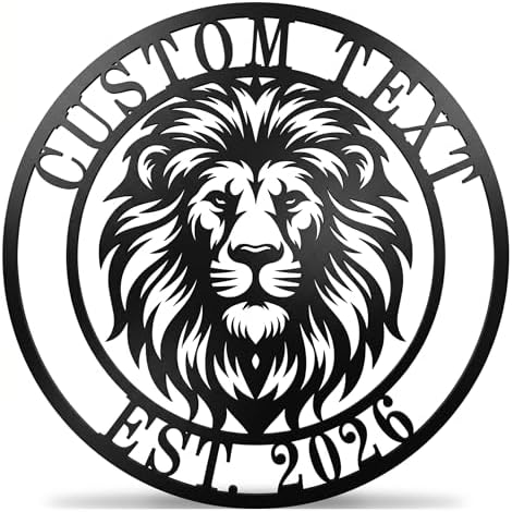 Personalized Lion Metal Sign，Customized Lion Decorative Wall Art ，Home Decor Wall，Animal Metal Wall Art, Wild Animal Decor Gift for Lion Lovers by HZDSMSIGN