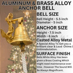 Anchor Ship Bells - Large Dinner Call Bell Indoor Outdoor Wall Mount Decorative Bell Loud House Bell for Door Pub Office Last Order School Call Bells - Image 2