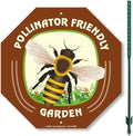 SmartSign 10 x 10 inch Pollinator Friendly Garden Sign & Stake Kit, 40 mil Laminated Rustproof Aluminum, 3 foot Stake, Set of 1, For Yard, Lawn by SmartSign
