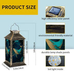 Solar Lantern Stained Glass Whale Ocean Wall Outdoor Waterproof Garden Hanging Lantern Solar Powered Lighting Outside Solar Light for Patio Yard Camping, Gifts for Women Mom - Image 2