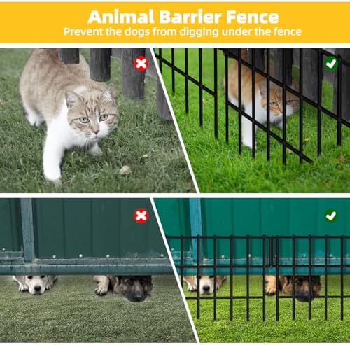 ULIOK 30 Panels Garden Fence Animal Barrier, Animal Barrier Fences No Dig Fence, 42.5ft(L) x 13in(H) Dog Fencing Rabbit Fences, 1.5in Spike Spacing Rustproof Metal Fences Border for Outdoor Yard - Image 3