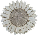 NAT & Jules Sunflower Shaped Dimensional Indoor Outdoor 12 inch Cast Resin Decorative Garden Stepping Stone, Patio, Walkway Sculpture Yard Art, Stone Grey by NatJules