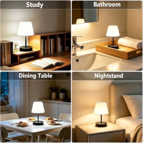 Rechargeable Table Lamp, Cordless Shower Lamp Waterproof- Black - Image 6