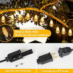 LED Outdoor String Lights 100FT Patio Lights with 25 Shatterproof ST38 Vintage Edison Bulbs, Outside Hanging Light Waterproof for Porch, Deck, Garden, Backyard, Balcony, Dimmable 2700K - Image 6