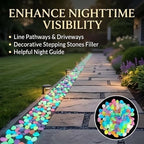 1000pcs Glow-in-The-Dark Rocks, Night Guide Luminous Pebbles for Outdoor Garden Landscaping, Colorful Glow Stones for Walkway, Stepping Stones, Fish Tank Décor (5 Pack*Orange) - Image 3
