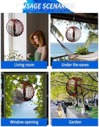 10 Inch Fall Red Maple Lveas Wind Spinner for Yard and Garden, Rustic Autumn Moonlight Botanical Hanging Ornaments Outdoor 3D Kinetic Wind Sculpture Spinners Indoor Outdoor Patio Décor Ornaments Gift - Image 7