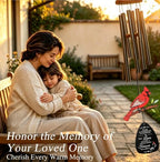 36'' Cardinal Memorial Wind Chimes, Sympathy Gift for Loss of Loved One - Image 6