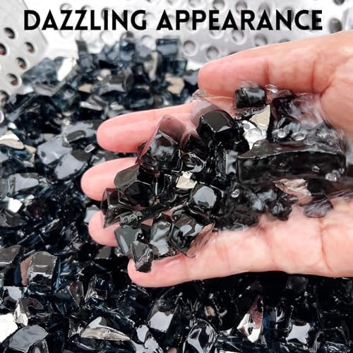 GasSaf 1/2 Inch Black Fire Glass Reflective Tempered Fireglass, 10 Pound - Image 6