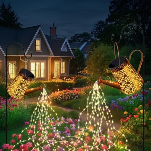 Forlivese 2PCS Solar Watering Can with Lights, Solar Lights Outdoor by Forlivese