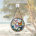 Colorful Butterfly Stained Glass Window Hanging Suncatcher Gifts 9.8" - Image 7