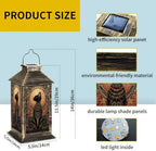 Solar Lantern Stained Glass Black Cat Atomic Outdoor Waterproof Garden Hanging Lantern Solar Powered Lighting Outside Solar Light for Patio Yard Camping, Gifts for Women Mom - Image 2