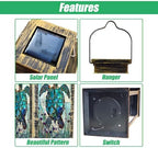 Solar Lanterns Outdoor Waterproof Graceful Teal Stained Glass Sea Turtle Illustrated Anemones Hanging Solar Light Outside Lights for Patio Yard House Lawn Decor Birthday Gifts for Women Mom - Image 4