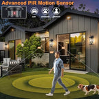 16in 2-Light Black Outdoor Wall Lights Motion Sensor Porch Light - Image 5