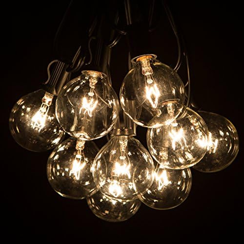 100 Foot Outdoor String Lights with G50 Clear 2 Inch Bulbs - Black Wire - Image 2