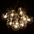 100 Foot Outdoor String Lights with G50 Clear 2 Inch Bulbs - Black Wire - Image 2