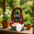 Couple Gnome Decor with Solar Light Lantern Lamp Garden Statue Outdoor Figurine for Yard Patio Unique Perfect Gnomes Gifts for Women Mom Grandma Valentines Decorations - Image 4