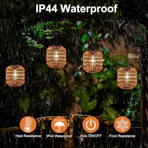 Livinlarge Solar Pendant Lights Outdoor,Hanging Lanterns with Edison Bulb - Image 5