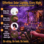 Solar Halloween Lights Outdoor 4Pack,Orange&Purple Firework Lights - Image 6