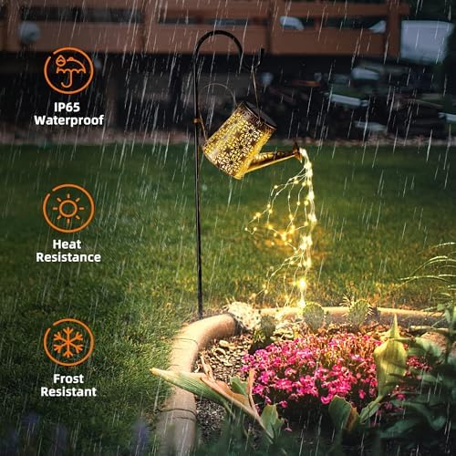 Otdair Solar Watering Can with Lights, Outdoor Garden Decor Waterproof Solar Garden Lights for Outdoor Pathway Yard Lawn Patio Party Decorations Gifts for Mom Grandma Birthday - Image 3