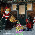Christmas Solar Kettle Lights Garden Lawn Decorative Lights, 2026 New Hanging Metal Solar Santa Claus Watering Can with LED Light (Warm) - Image 2