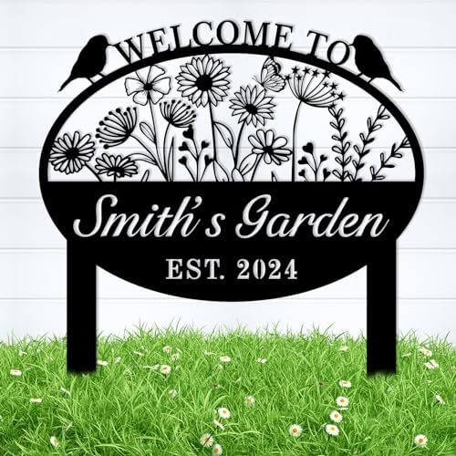 Personalized Garden Stake Metal Sign, Bird Garden Signs, Custom Butterfly Gardens Decor, Personalized Gardens Stakes For Outdoors, Lawn Decor, Flower Sign Plaque, Yard Sign. by MBKJCUSTOM