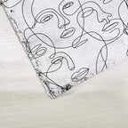 Abstract Welcome Wall Hanging Sign- Modern Art Sketch Lines Style Slate Hanging Plaques for Front Door Porch Window Farmhouse Garden 5.1" x 7.9" Wall Home Decor - Image 5