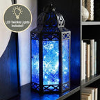 Vela Lanterns Decorative Indoor Fairy Light Candle Holder, Blue, L - Image 2