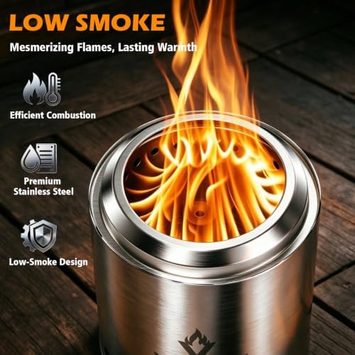 Tabletop Fire Pit Outdoor, Portable Smokeless Mini Firepit, 9.7 × 7.1'' - Image 3