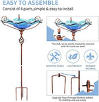 VCUTEKA Glass BirdBath Outdoor Birdfeeder with Metal Stake Garden Decor - Image 6