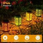 4 Pack Solar Lanterns Outdoor Waterproof Rose Solar LED Lights Garden Decor - Image 4
