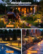 6 Pack Solar Lights (Solar Lights Outdoor Garden Flickering Flame) - Image 3