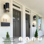 Cerdeco 8.7” Stainless Steel Cylinder Outdoor Wall Sconces Black - Image 4