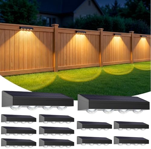ShineTech Solar Fence Lights Outdoor Waterproof, Solar Deck Light for Patio by ShineTech