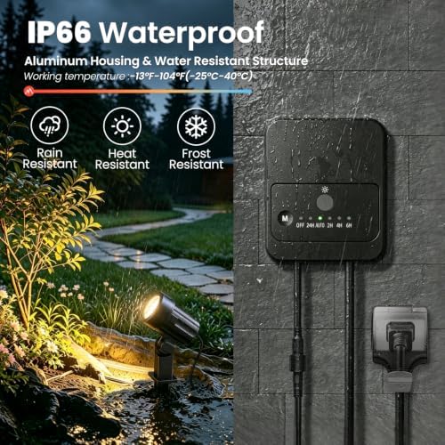 Low Voltage Landscape Lights Kit, Plug & Play 3W Warm White, 4-Pack - Image 5