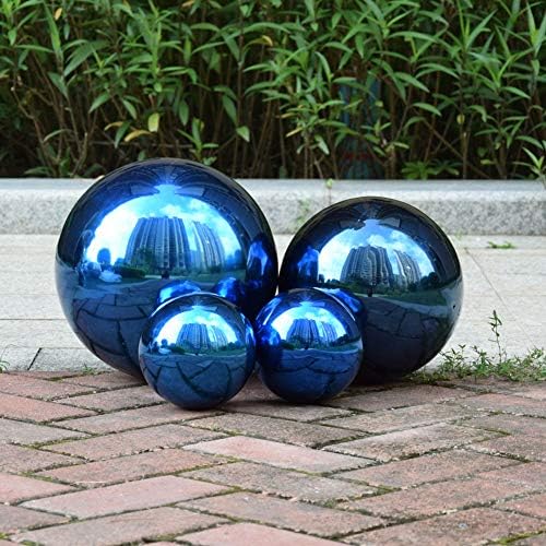 12 inches in Gazing Ball,Seamless Blue Stainless Steel Polished Reflective Smooth Mirror Garden Sphere Globe,Props of Photography,Colorful Addition to Any Garden Home - Image 4