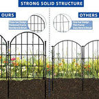 26 Pack Decorative Garden Fence, 22in X 28ft Arched No Dig Fence Border, Garden Edging Border, Rustproof Metal Animal Barrier with Ground Stake for Dog, Rabbit, Outdoor Yard Patio Decor - Image 3