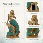 Magical Solar Mermaid Garden Statue Figurine - Image 2