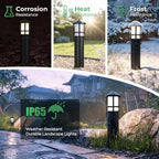 Gardencoin Low Voltage Landscape Pathway Lights, Replaceable G4 Bulb 12V 4W 2700K Outdoor LED Landscape Lighting, Aluminum Waterproof Walkway Lighting, Bollard Path Lights Wired, Black 6 Pack - Image 6