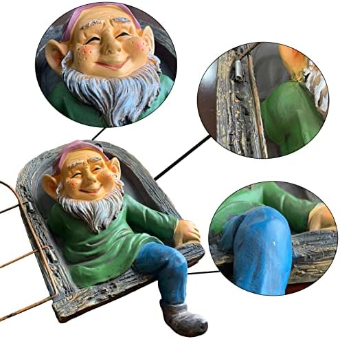 Gnome Statue Tree Face Outside Yard Art Outdoor Statue, 12 Inch Elf Out of The Window Tree Decor and Yard Decorations, Whimsical Gnomes Garden Sculptures & Statues, Fairy Tree Peeker Ornaments - Image 4
