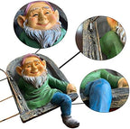 Gnome Statue Tree Face Outside Yard Art Outdoor Statue, 12 Inch Elf Out of The Window Tree Decor and Yard Decorations, Whimsical Gnomes Garden Sculptures & Statues, Fairy Tree Peeker Ornaments - Image 4