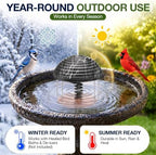 Bird Bath Water Agitator with Round 99.99% Pure Copper Disk, Battery Powered Bird Bath Circulator, Quiet Waterproof Mover Keeps Water Fresh for All Season Use (Black Rock) - Image 5
