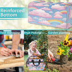 Cute Garden Tool Bag Organizer Heavy Duty Clouds Rainbow Gardening Tote Bag with 10 Pockets for Women Men Gardening Gifts - Image 7