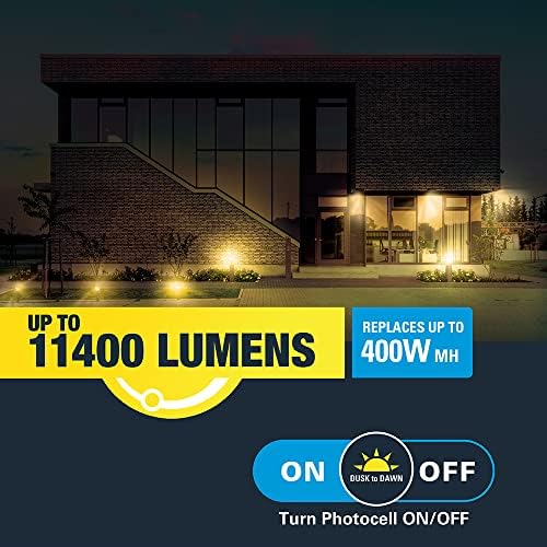 HALO Outdoor Integrated LED Large Floodlight, Bronze Finish, Selectable CCT 3000/4000/5000K, 11400 Max lumens, Dusk to Dawn - Image 6