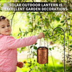 2 Pack Solar Lanterns Outdoor Waterproof Garden Decor Gifts for Women - Image 5